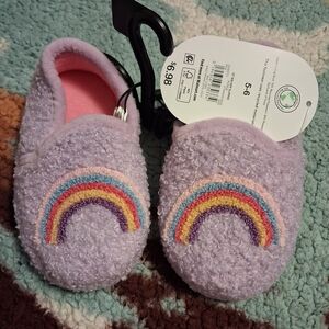 Wonder Nation Purple Kids Slippers with Rainbow